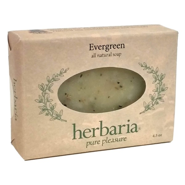 Herbaria Evergreen Handcrafted All-Natural Soap with Essential Oils. 4.5 oz