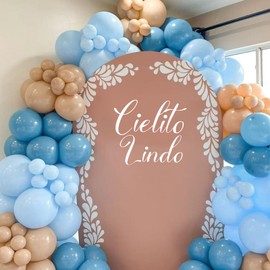 Tintisfafa White Cielito Lindo Vinyl Decal for Arch Backdrop, Cielito Lindo Party Decoration Cielito Lindo Baby Shower Decal Stickers, Mexican Talavera Wedding/Birthday Party Vinyl Decal