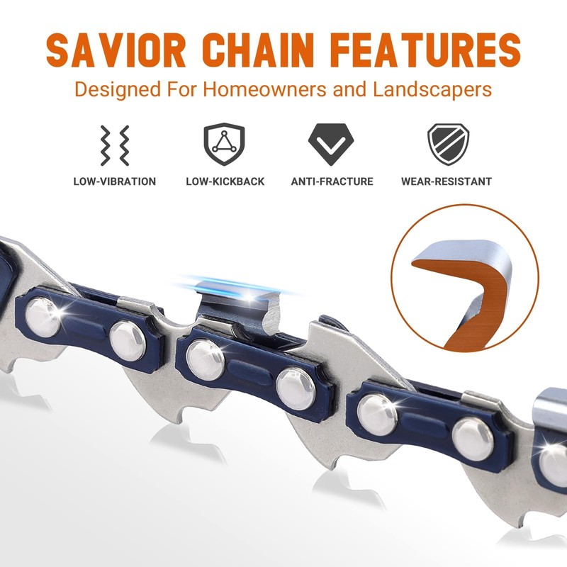 Savior 8 Inch Pole Saw Chain 3/8" LP Pitch .043"