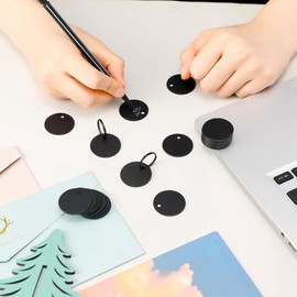 Lyaciomn Round Stamping Blanks Stainless Steel Blank Tags with Hole Blank Dog Tag for Engraving with Key Rings for Jewelry Making