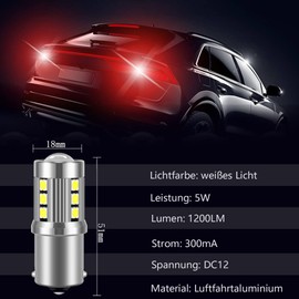 HVZUM 1156 LED Light Bulbs,12V-30V Super Bright LED Light Bulbs,1500 Lumens, with Projector Lens. for Backup Reverse Light Bulb Tail Light 6000K White, 4 Pack