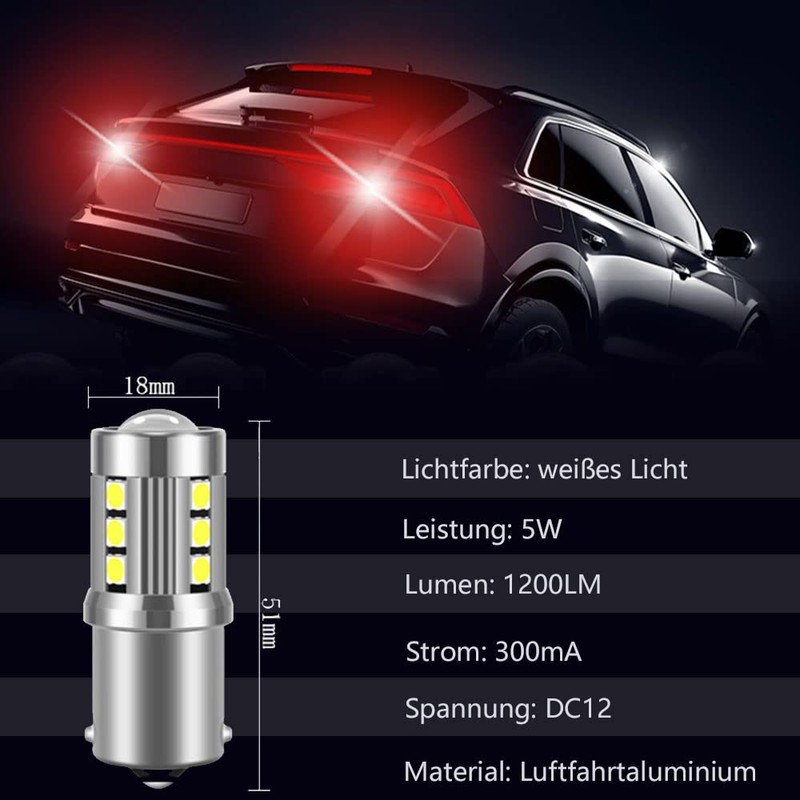 HVZUM 1156 LED Light Bulbs,12V-30V Super Bright LED Light Bulbs,1500