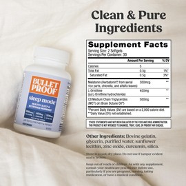 Bulletproof Sleep Mode Softgels, 60 Count, Supplement with Brain Octane C8 MCT Oil to Support Sleep