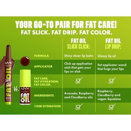 NYX Professional Makeup Fat Oil Lip Drip + Slick Click Duo, NYX Professional Makeup - Color: Missed Call + Main Character