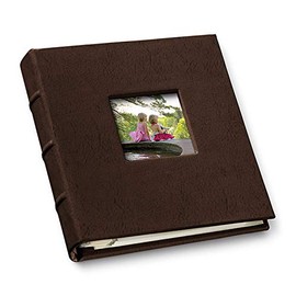 Leather Travel Photo Album with Window by Gallery Leather - Freeport Mocha