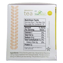 Brassica Tea Green Tea with Trubroc, Lemon, 16 Tea Bags