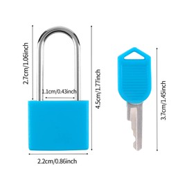 Belerry 4 Pcs Long Handle Suitcase Locks with Keys, 4 Colors Luggage Padlocks for Travel School Gym, Multicolor Small Padlocks for Luggage Bag Case