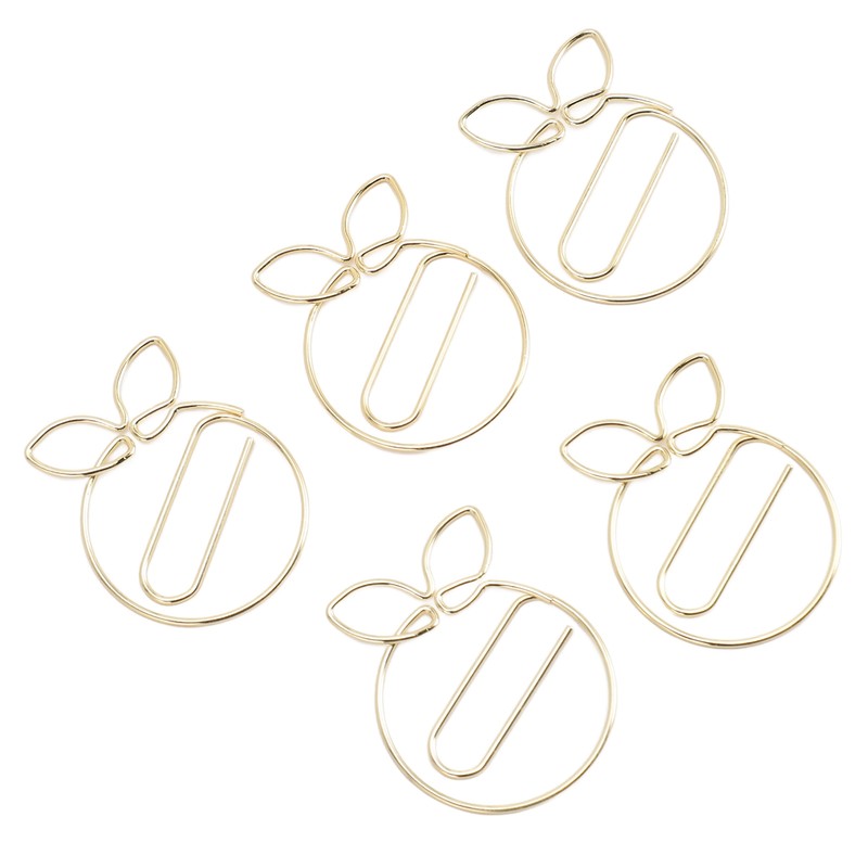 100Pcs Gold Paper Clips Cute Shape Stainless Steel Multifunction Metal