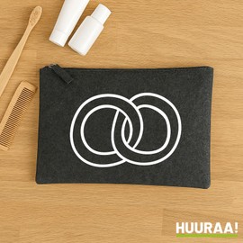 Huuraa Toiletry Bag Rings Wedding Rings Gift 1 Litre Charcoal Felt Rings Gift Idea