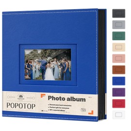 Popotop Photo Album 4x6 500 Pockets with Leather Hardcover Cover, Large Photo Album Binder Book with 50Pcs Pages for Family Travel Wedding Baby Gifts