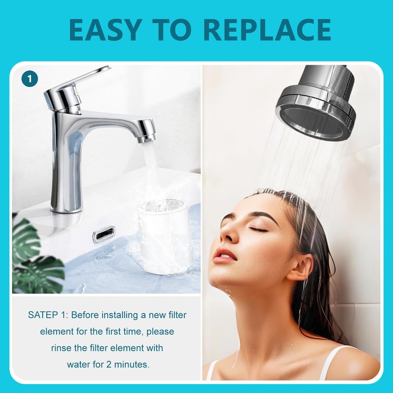 HODSEUKIN Shower Head Replacement Filter Cartridge - Compatible with MyHalos