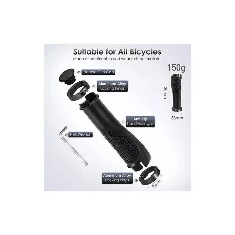 ALEJAND Puños Para Bicicleta, Agarre Ergonómico Antideslizante