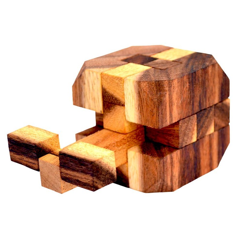 Diamond Cube Small, 3D Wooden Puzzle, Interlock Puzzle, Mind Fitness,