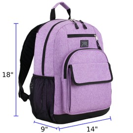 Eastsport Travel Backpack Large Tech Laptop Bag for Work, Gym, Hiking, Purple Chambray