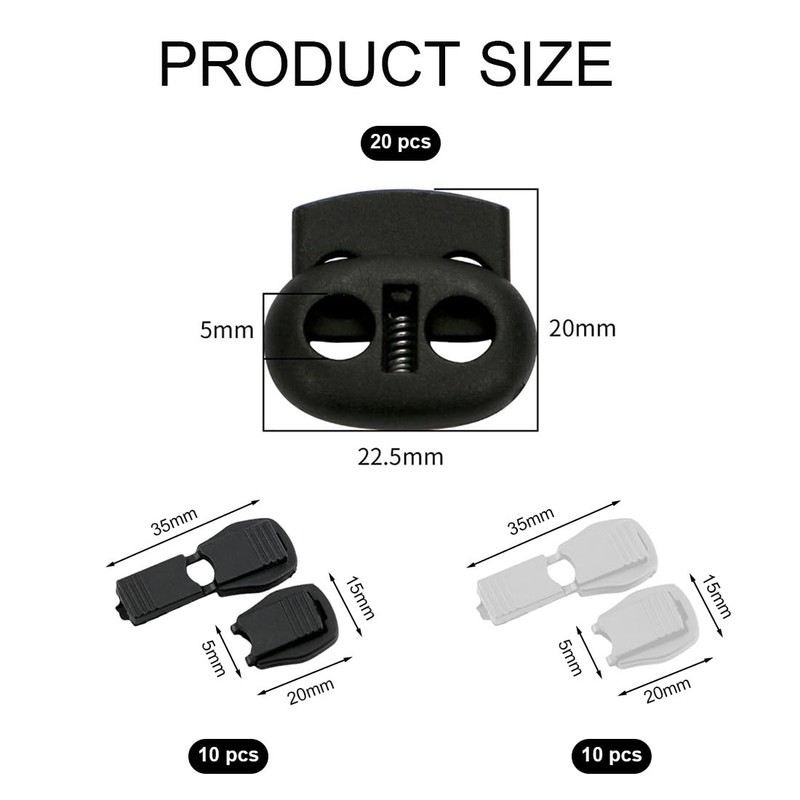 Gaodercha 40pcs Rubber Cord Stopper Spring Cord Locks Band Clamp