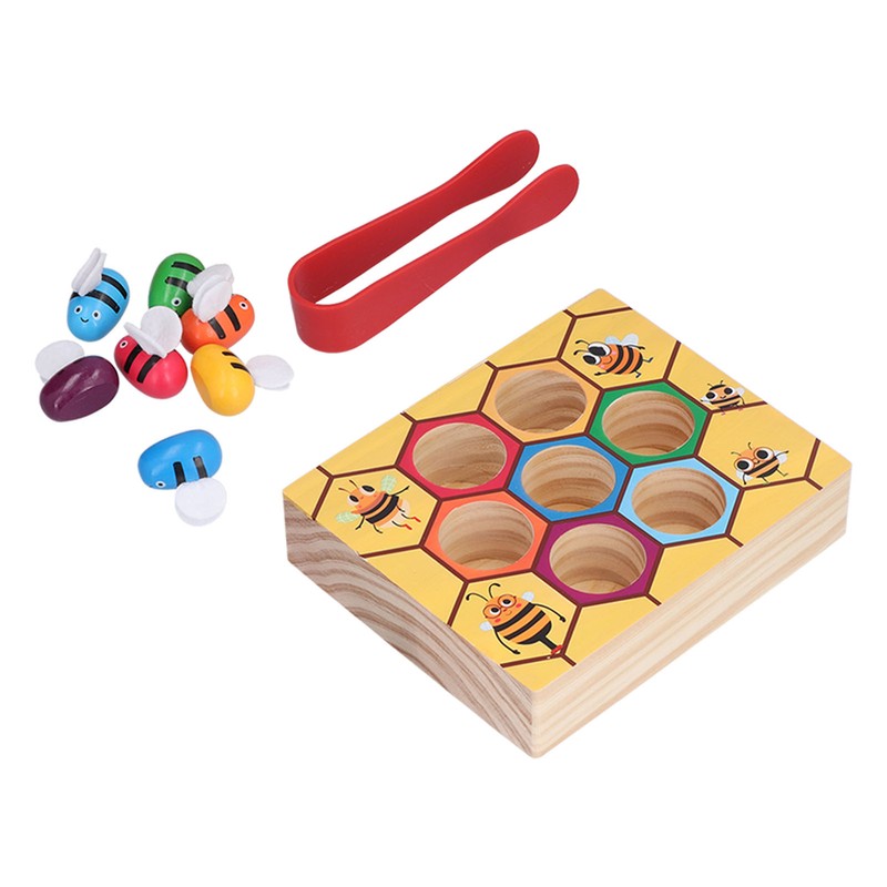 Clamp Bee Matching Game Toys Early Educational Learning Fine Motor