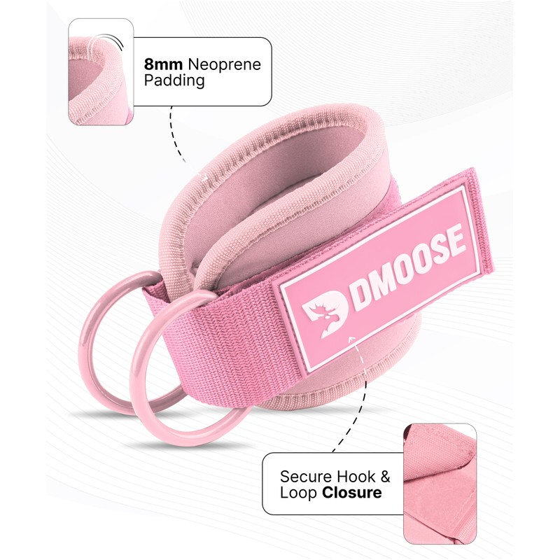 DMoose Fitness Ankle Straps for Cable Machines - One Size