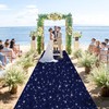 ROMANKAS Glitter Aisle Runner for Wedding Ceremony Navy Blue Aisle