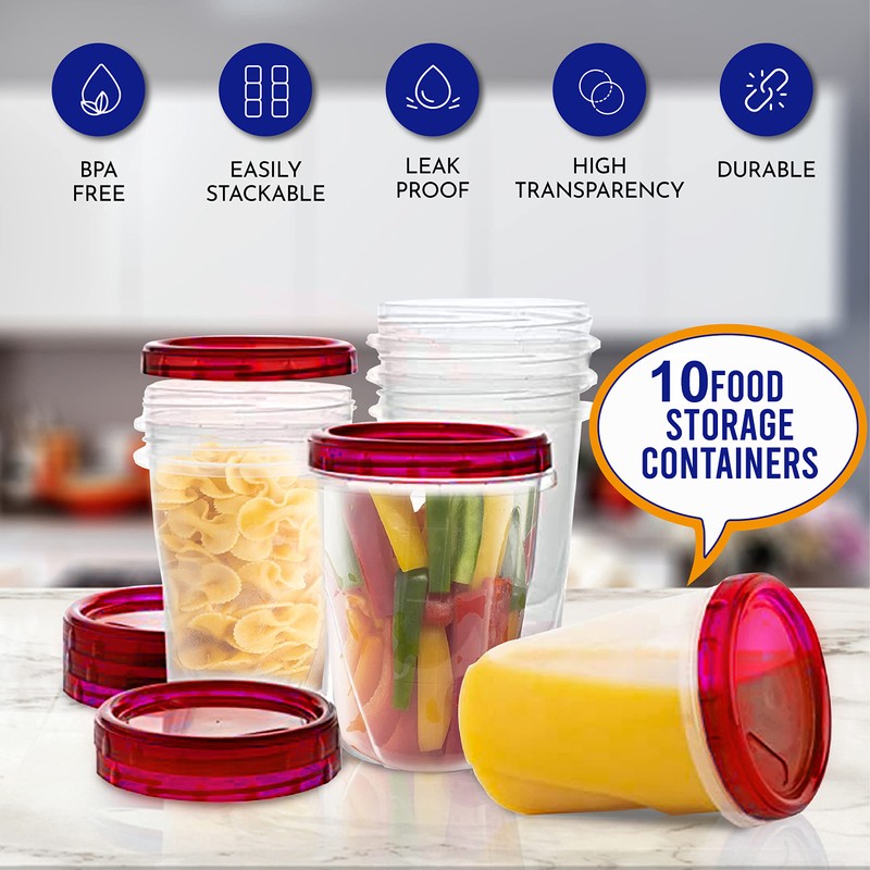 AQUA BLUE Soup Freezer Storage Containers with Twist Top Lids