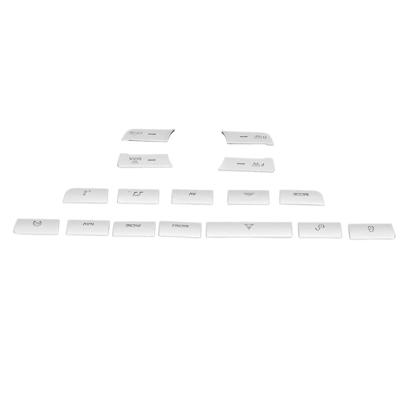 16pcs/Set Air Conditioner Button Switch Cover Silver Replacement for Jaguar
