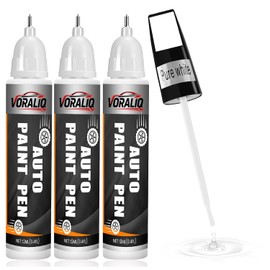 Lápiz reparador de arañazos para coche, paquete de 3, bolígrafo blanco para retocar el coche, pintura de retoque automotriz precisa, resistencia a los arañazos, secado rápido y fácil de usar, seguro y