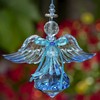 Crystal Quality Acrylic Angel Ornament (Diamond Shape Base, Blue)