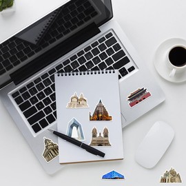 EUFFO Wahrzeichen Aufkleber 50 Stück, Vintage Reisen Sticker für Koffer Scrapbook Journal MacBook Laptop Fahrrad Motorrad Skateboard Helm Auto, Retro Wasserfeste Sticker