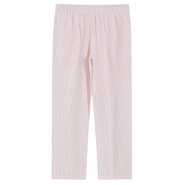 Latuza Women's 2 Pack Cotton Pajama Pants Seersucker Lounge Pants M Black Pink Stripe