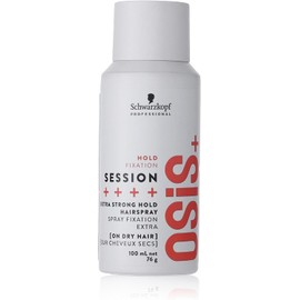 OSIS - Session Laca 100 ml, de Fijación Extra Fuerte, Peinados Duraderos, Protección Térmica, Protege Frente a Humedad y Viento, Acabado Brillante, sin Residuos,