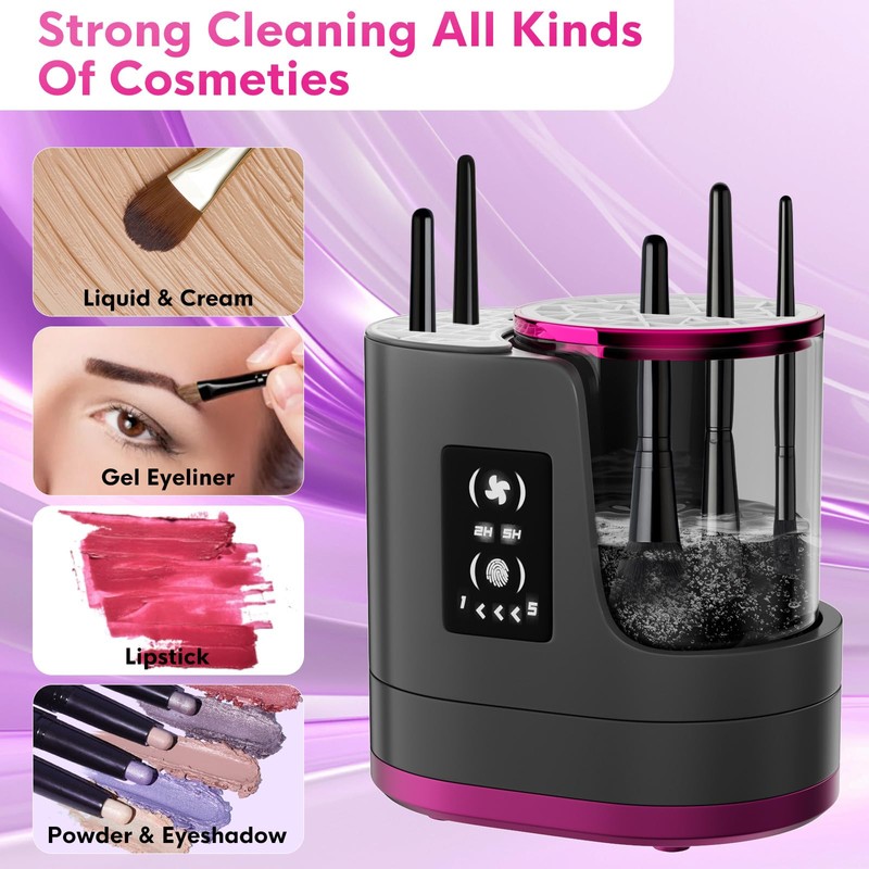 3 IN 1 Electric Makeup Brush Cleaner,Automatic Makeup Brush Cleaner