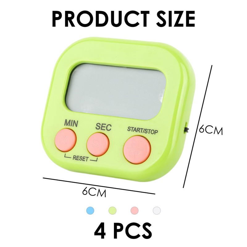 4 Multifunctional Timers, Kitchen Cooking, Children's Teeth Cleaning, Egg Timer,