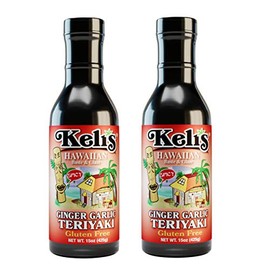 Keli's Spicy Ginger Garlic Teriyaki Sauce. Low Sodium, Gluten Free & Vegan Ginger Garlic Teriyaki Glaze and BBQ Sauce. Hot and Spicy Lover Approved! Made with Gluten Free Soy Sauce (15oz) (Pack of 2)