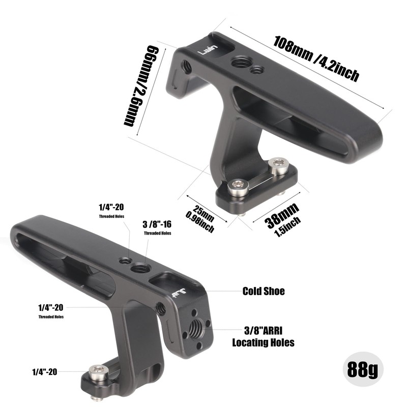 FOTGA Mini Top Handle with 1/4-20 Screws, Top Handle Side