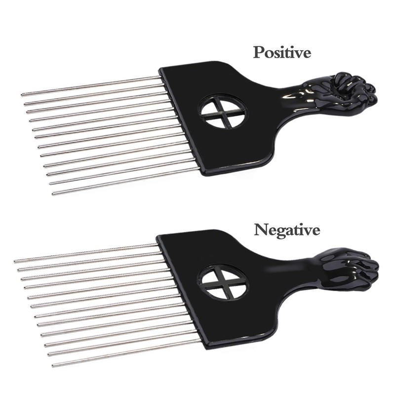 2 Pack Afro Comb and Metal Wig Detangler - Braid