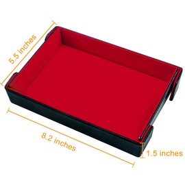 SIQUK Pack of 2 Magnetic Cube Trays, Rectangular Dice Board, Foldable Dice Boards Velvet Leather Dice Plate for Dungeons and Dragons (Black, Red)