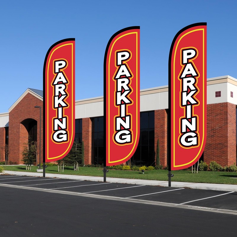 Fanfanwin 2 Pack Parking Feather Flag with 11 ft Pole