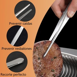 Pinzas de Cocina de 8 Piezas,16-30 cmAlicates de cocina de acero inoxidable,acero inoxidable 340,adecuadas para cocinar en la cocina, barbacoa al aire libre, hornear, presentación de alimentos