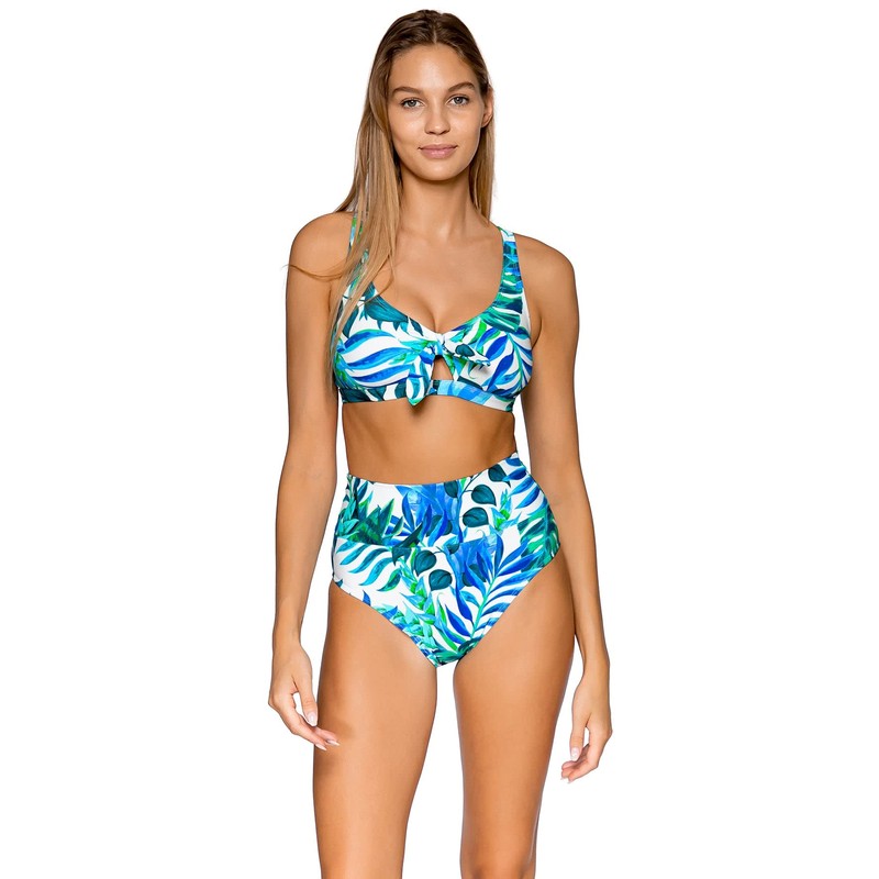Sunsets Brandi Bralette - Bikini para mujer, Seascape, M