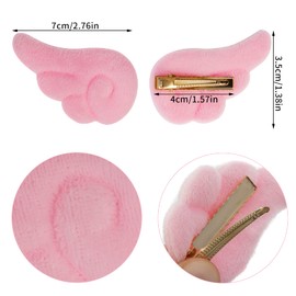 Haakong 16Pcs 4 Color Wings Hair Clips Angel Hairpin Kawaii Hair Accessories Cosplay Plush Cartoon Hair Clips