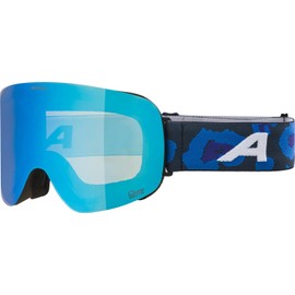 ALPINA PENKEN Q-LITE Mirrored, Contrast Enhancing & Polarised OTG Ski Goggles with 100% UV Protection for Adults, Black/Purple/Leo Matt, One Size