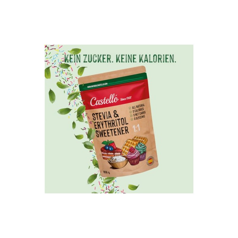 Castello Stevia & Erythritol Mix 850g - Sugar Substitute 1:1