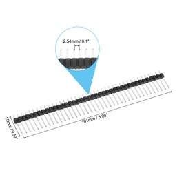 PATIKIL Pack of 10 DIP Pin Headers Single Row 40P 15mm Length Copper Plated for PCB
