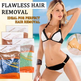 4 Pack Hard Wax Beads for Hair Removal,Waxing Beads for Face,Chest,Armpit,Legs,Back,At Home Hard Waxing Beads Kit with Waxing Sticks