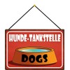 Tin Sign 20 x 30 cm Curved with Cord Dogs