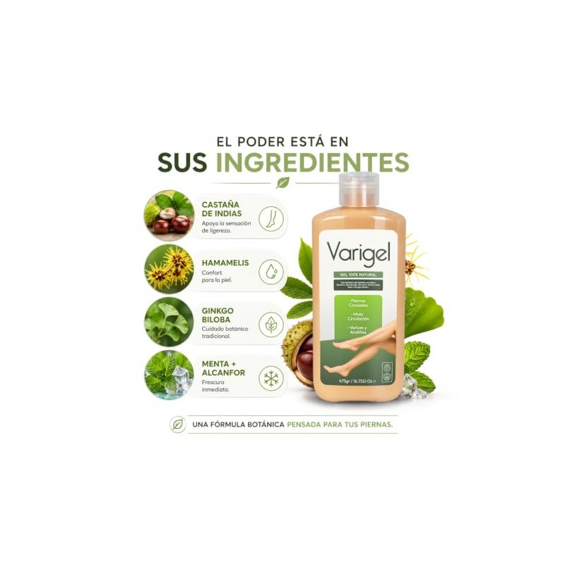 Varigel | Gel Corporal Refrescante para Cuidado Diario de Piernas
