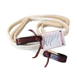 Double Diamond Flat Waxed Nylon Roping Rein - Natural or Black (1", Natural)