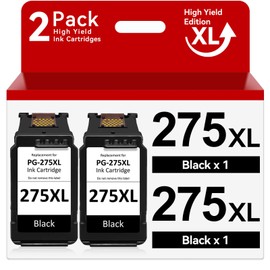 275XL Ink Cartridge for 275XL Ink Cartridge for PG-275XL 275 XL Ink Cartridge Fit for Pixma TS3500 TS3520 TS3522 TS3720 TR4720 TR4722 TR4700 Printer (2 Pack)