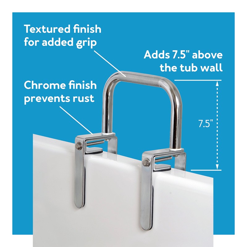 Carex Bathtub Rail with Finish Bathtub Grab Bar Safety Bar