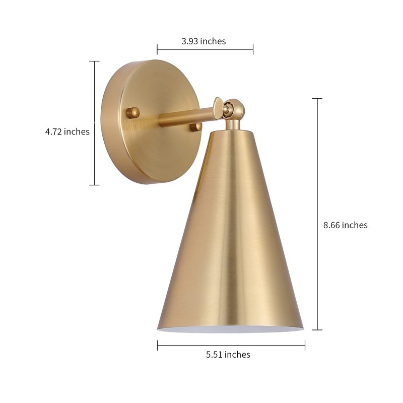 MWZ Gold Battery Operated Wall Sconces Set of Two,Wireless Indoor