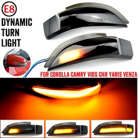 WEPARTICULAR - Luz indicadora LED dinámica para espejo lateral intermitente compatible con Toyota Corolla Camry Prius C Avalon RAV4 2013 2016 indicador intermitente secuencial espejo retrovisor LED